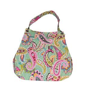 Vera Bradley Shoulder Bag Magnetic Top Closure Green/Multicolored Medium Bag